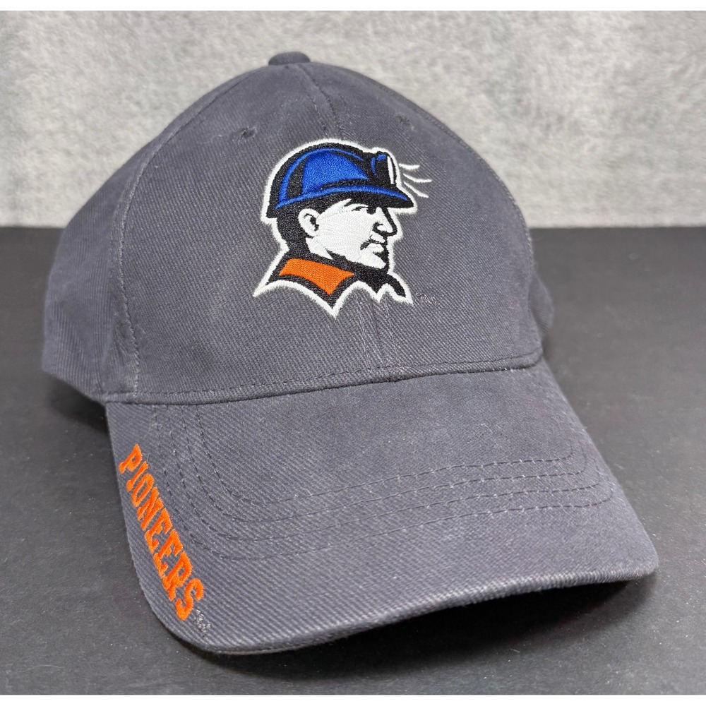 Russell Athletic Hat Men OSFM Gray Pioneers Miner Mascot Baseball Cap